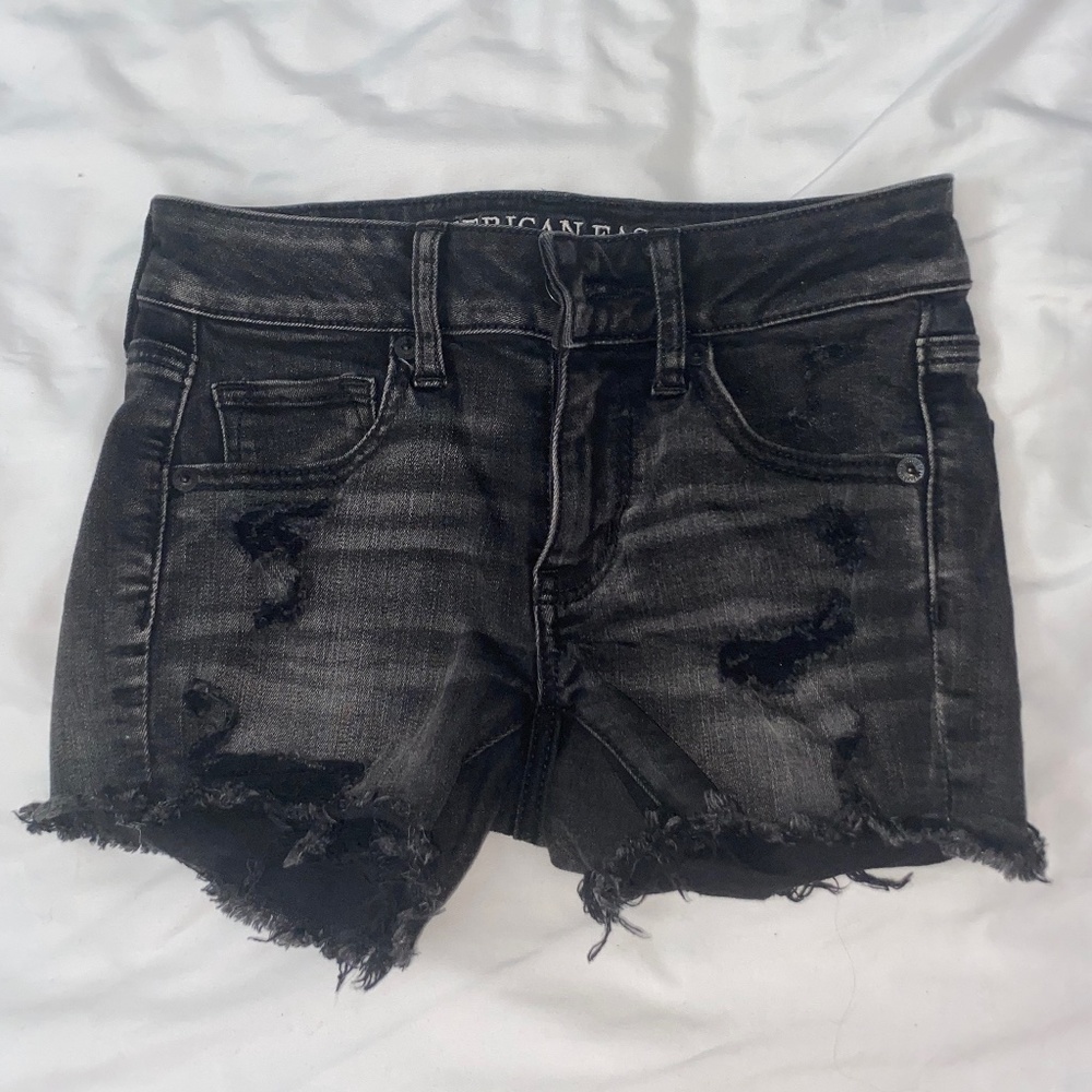 American Eagle Grey Distressed Jean shorts